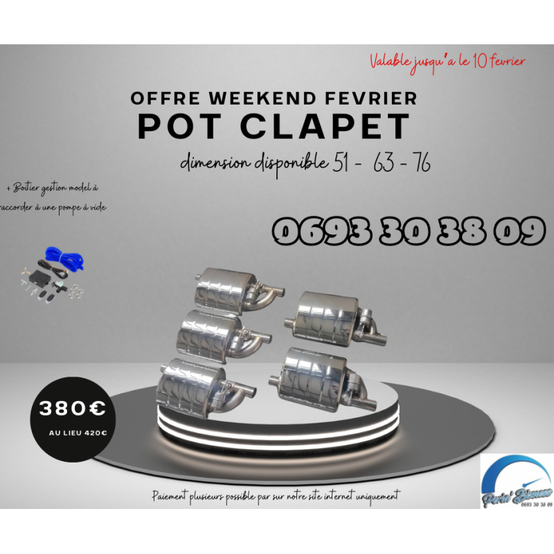 Offre weekend février 2025 pot clapet + boitier