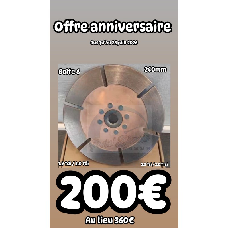 Promo Disque 6 patins boîte 6 ceramique tdi tsi tfsi 240mm
