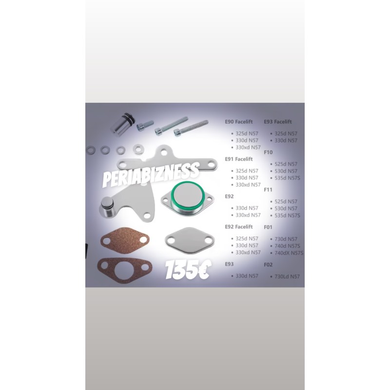 Kit suppression Egr bmw 3l n57 série e