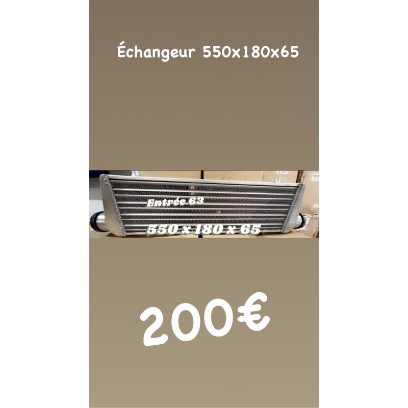 Échangeur intercooler 550x180x65 entrée 63mm